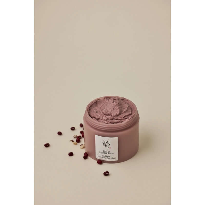 Beauty of Joseon Red Bean Refreshing Pore Mask in jar with red beans, a natural exfoliant for fresh, smooth skin.